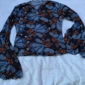 Vintage sheer floral paisley top